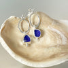 Blue Sea Glass Caviar Pearl Pendant