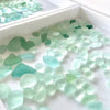 Seafoam Blue Sea Glass Earrings, Dewdrop