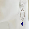 Blue Sea Glass Prow Earrings
