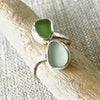 Sea Glass Double Ring, Adjustable