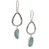 Seafoam Blue Sea Glass Earrings, Dewdrop