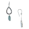 Seafoam Blue Sea Glass Earrings, Dewdrop