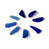 Blue Sea Glass Ring, Half Moon