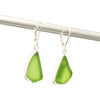 Lime Sea Glass Earrings