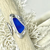 Blue Sea Glass Ring, Half Moon