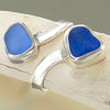 Blue Sea Glass Double Ring