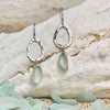 Seafoam Blue Sea Glass Earrings, Dewdrop