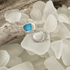 Turquoise Sea Glass & Opal Ring