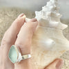 Seafoam Blue Sea Glass Ring, Adjustable