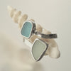 Sea Glass Double Ring, Adjustable